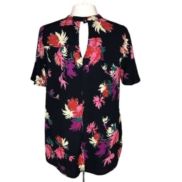 Maeve Anthropologie M choker blouse black floral - Picture 5 of 8